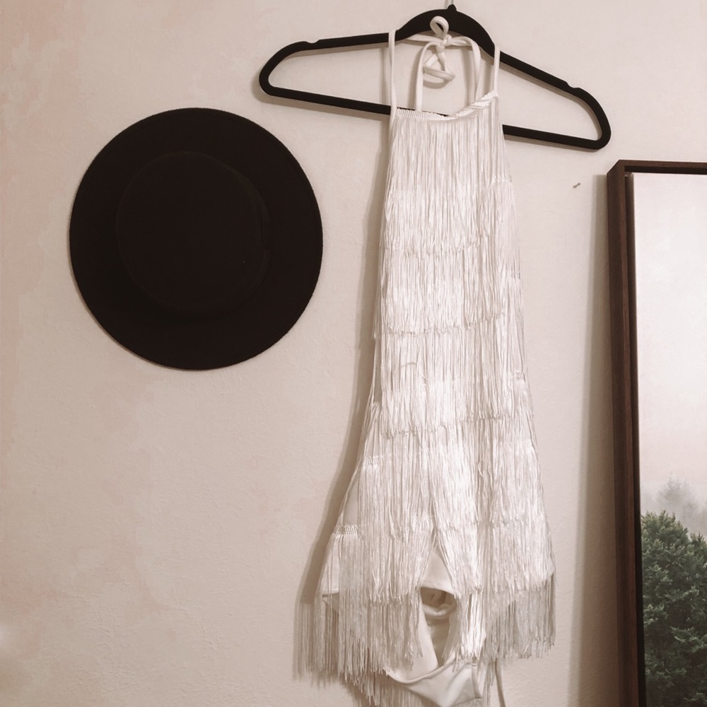 PLT WHITE TASSEL ROMPER